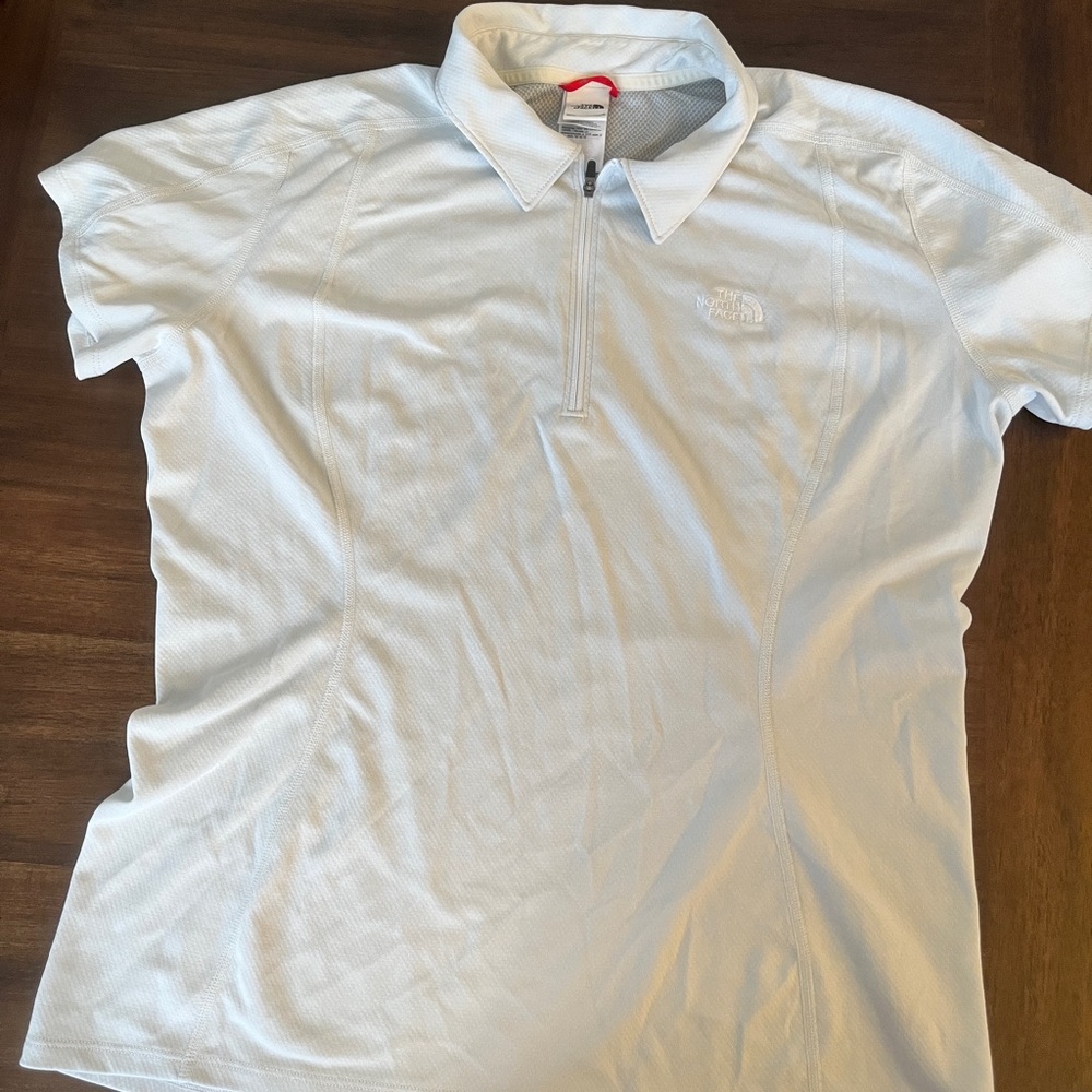 The North Face Women's White Quarter-Zip Athletic Polo Shirt - Size XL